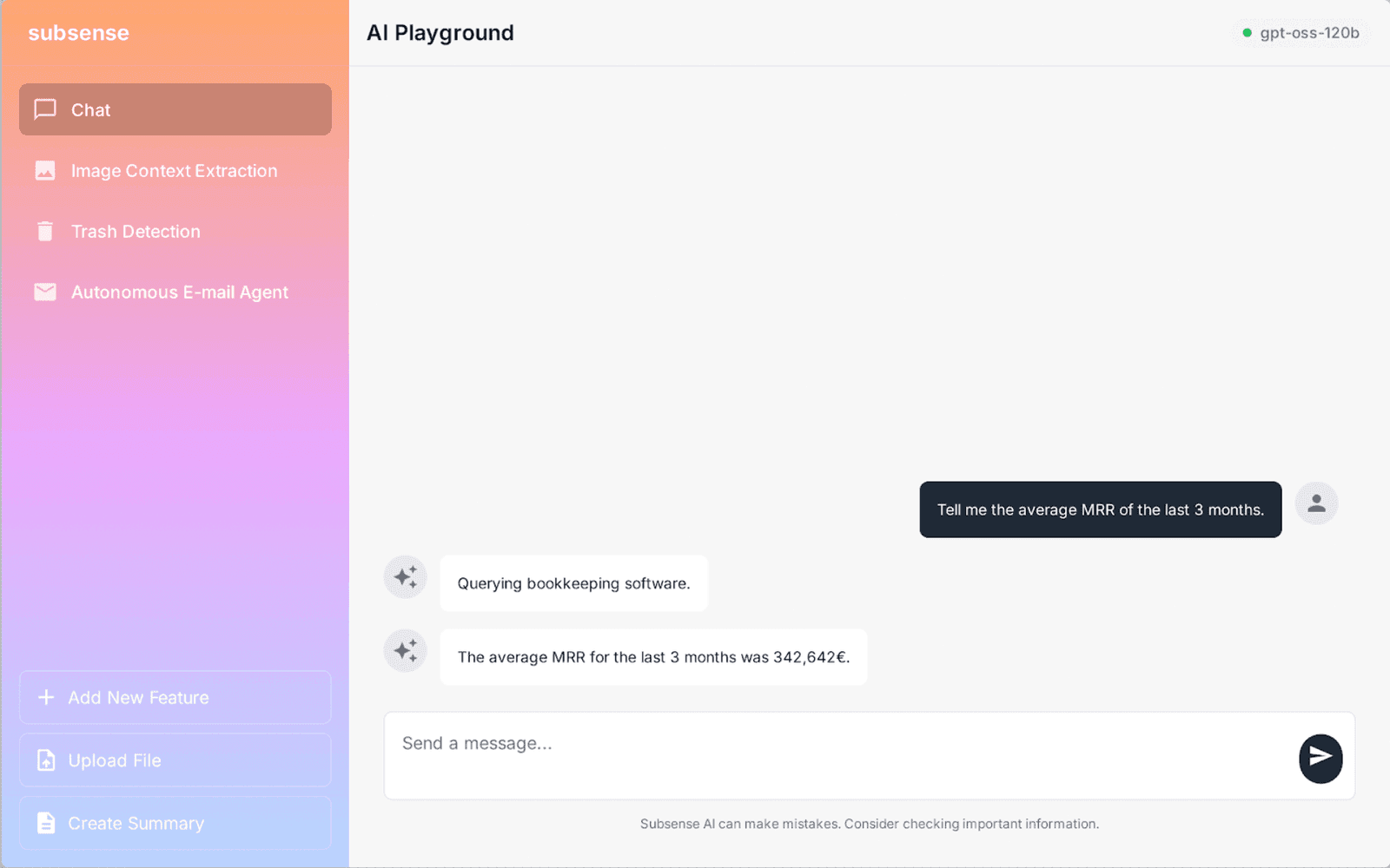 Subsense AI Playground